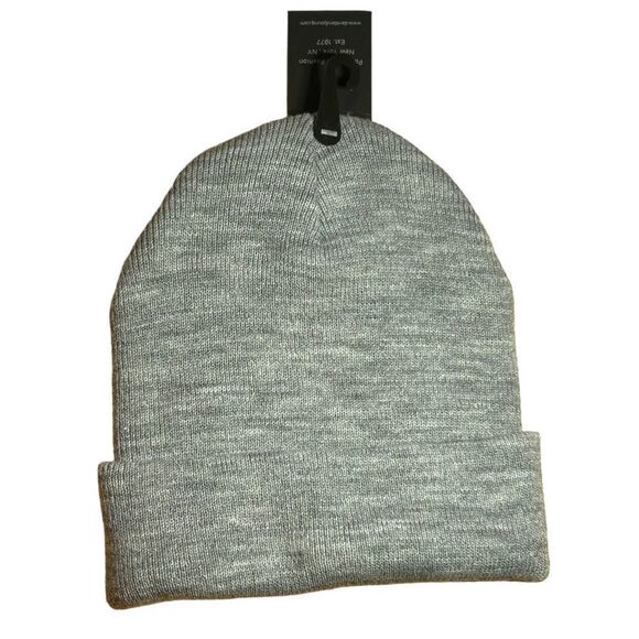 David and Young Be Kind Beaded Light Gray Knit Stretch Beanie Cap Winter Hat NWT - Picture 2 of 13